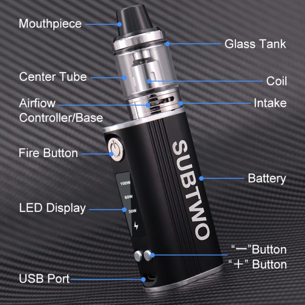 ⁦دخان 100 واط Vape عدة 1800 مللي أمبير بناء في قوالب صندوق بطارية 3.0 مللي خزان عدة السجائر الإلكترونية Vaper قلم Vape المرذاذ Vs Ekifee 100 واط⁩ - الصورة ⁦2⁩