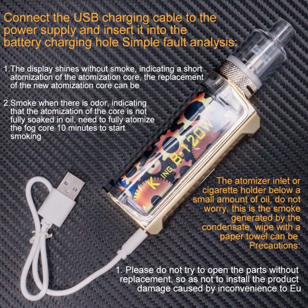 ⁦120 واط Vape صندوق طقم عصري Vaping 2000 مللي أمبير بطارية 2 مللي البخاخة 40 واط-120 واط الطاقة قابل للتعديل الشيشة الشيشة Vape القلم أطقم E-Cig⁩ - الصورة ⁦6⁩
