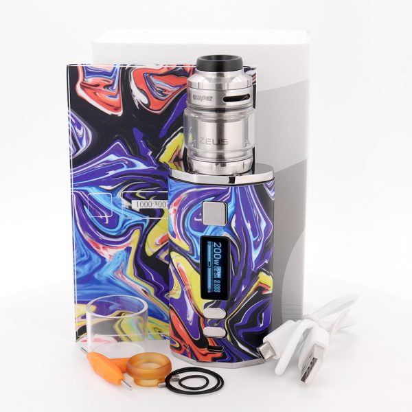 ⁦E السجائر الدخان Vape 200 واط صندوق وزارة الدفاع 2200 مللي أمبير بطارية مع زيوس X شبكة هيئة الطرق والمواصلات 4.5 مللي السعة البخاخة Vapes المرذاذ السائل Vape عدة⁩ - الصورة ⁦2⁩