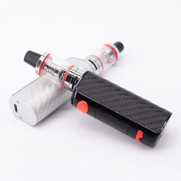 ⁦E-صندوق السجائر وزارة الدفاع Vape عدة 80 واط 1600 مللي أمبير بناء في البطارية مع 2.5 مللي خزان 0.3ohm لفائف طقم عصري ألياف الكربون Vape عدة المرذاذ⁩ - الصورة ⁦5⁩