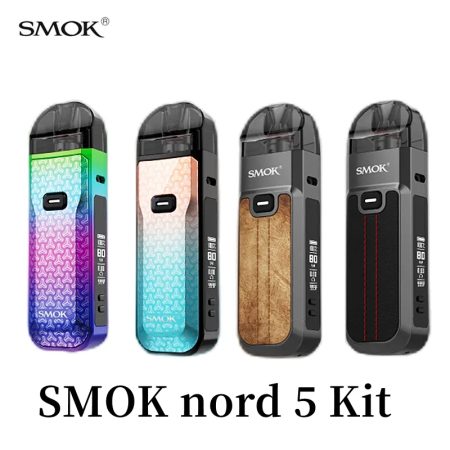 السجائر الإلكترونية الأصلي SMOK نورد 5 عدة صندوق وزارة الدفاع 2000mAh بطارية Vape 80 واط NORD5 مع 5 مللي خرطوشة المرذاذ RPM 3 شبكة كوي
