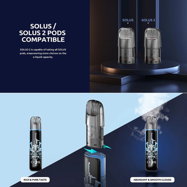 ⁦جديد وأصلي SMOK SOLUS G Pod Kit Vape 15 واط 700mAh مع SOLUS 2 Meshed 0.9 Pod For RDL/MTL Vaping السيجارة الإلكترونية تبخير⁩ - الصورة ⁦2⁩
