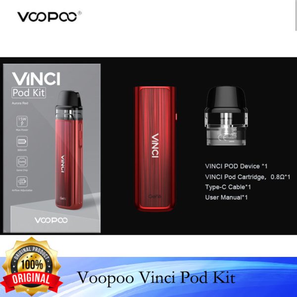 ⁦الأصلي VOOPOO فينشي جراب كاتب عدة 15 واط Vape 800 مللي أمبير بطارية 2 مللي جراب خرطوشة الجينات شرائح E السجائر المرذاذ E السجائر⁩ - الصورة ⁦3⁩