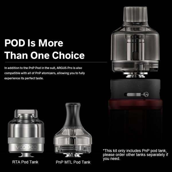⁦VOOPOO Argus Pro /Argus X Pod طقم عصري 80 واط 4.5 مللي PnP Pod Tank 3000 مللي أمبير بطارية/No 18650 بطارية Mod Vape Kit السجائر الإلكترونية⁩ - الصورة ⁦3⁩