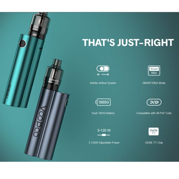 ⁦الأصلي VOOPOO MUSKET Vape عدة Mod 5-120 واط السلطة مدعوم من المزدوج 18650 بطاريات 0.1-3.0ohm المقاومة المرذاذ⁩ - الصورة ⁦2⁩