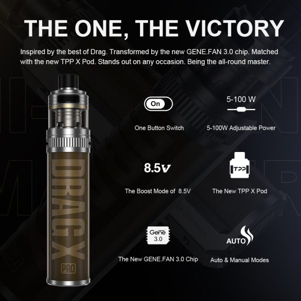 ⁦VOOPOO السحب X برو Mod Pod 100 واط 8.5 فولت عدة 5.5 مللي TPP-X جراب خزان Vaper No 18650 21700 بطارية جين. مروحة 3.0 رقاقة Vape عدة E-السجائر⁩ - الصورة ⁦3⁩