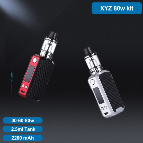 ⁦Vape صندوق طقم عصري E-السجائر الأصلي XYZ 80 واط مع 2200 مللي أمبير بناء في بطارية 2.5 مللي خزان LED عرض المرذاذ Vape القلم بخار⁩ - الصورة ⁦3⁩