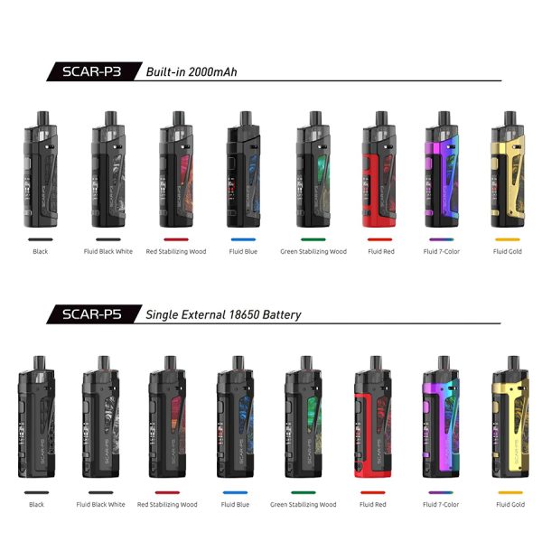 ⁦Vape SMOK ندبة P5 عدة Bod وزارة الدفاع 80 واط صالح 18650 بطارية السجائر الإلكترونية مع خزان المرذاذ 5.5 مللي رذاذ RPM 2 meshCoil⁩ - الصورة ⁦6⁩