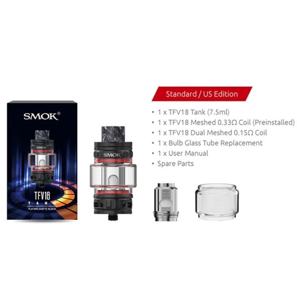 ⁦Vape سموك أصلي TFV18 رذاذ صندوق خزان كحول تبخير المرذاذ E السجائر 510 الموضوع المزدوج شبكة لفائف السجائر الإلكترونية البخاخات⁩ - الصورة ⁦2⁩