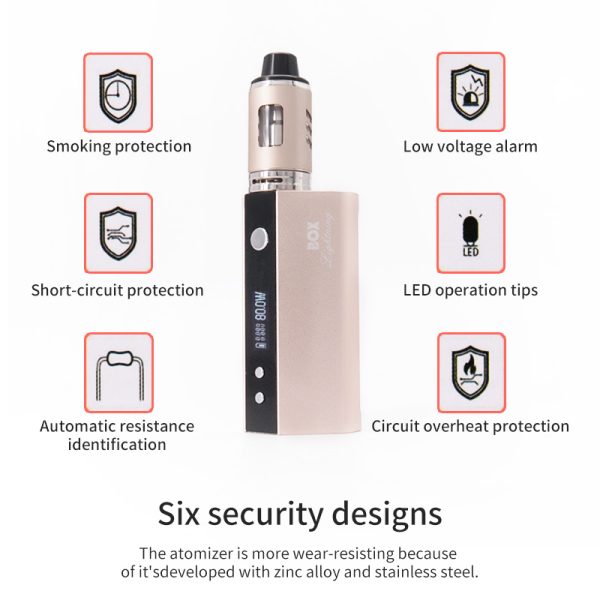 ⁦سجائر وأراجيل إلكترونية صندوق mod 80 واط Vape عدة المدمج في بطارية 2600mah مع LED عرض السجائر الإلكترونية ضخمة الإلكترونية الشيشة vapes⁩ - الصورة ⁦3⁩