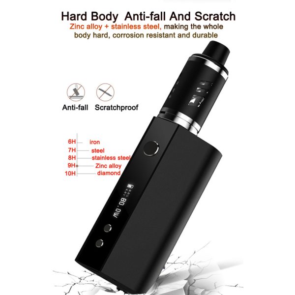 ⁦سجائر وأراجيل إلكترونية صندوق mod 80 واط Vape عدة المدمج في بطارية 2600mah مع LED عرض السجائر الإلكترونية ضخمة الإلكترونية الشيشة vapes⁩ - الصورة ⁦5⁩